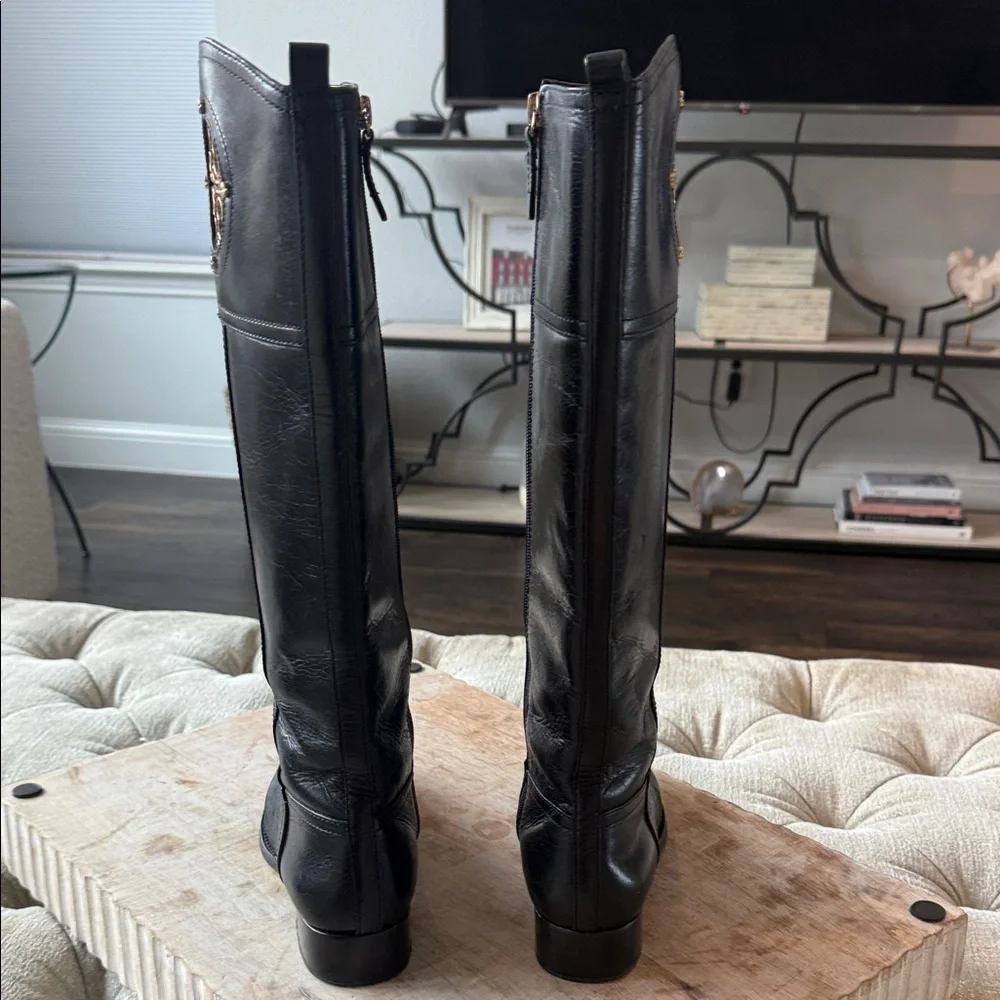 Tory Burch Women’s 6 Black Leather Riding Boots‎